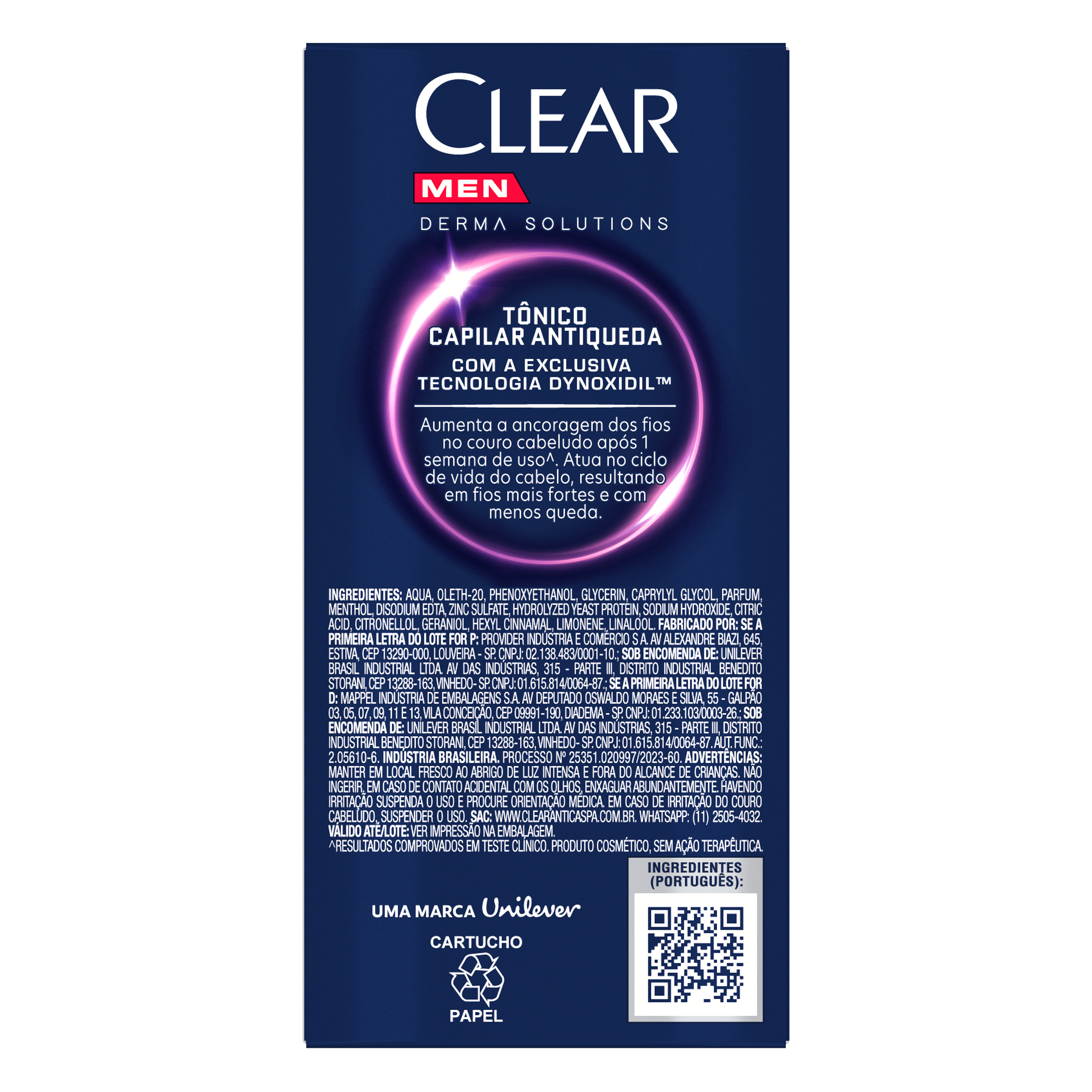 TONICO ANTIQUEDA CLEAR MEN DERMA SOL 100ML